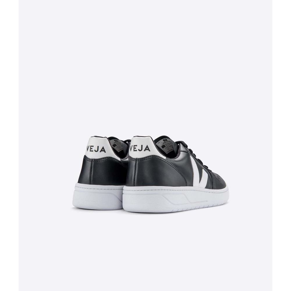 Veja V-10 LEATHER SOLE Tenisky Panske Black/White | SK 321RVD